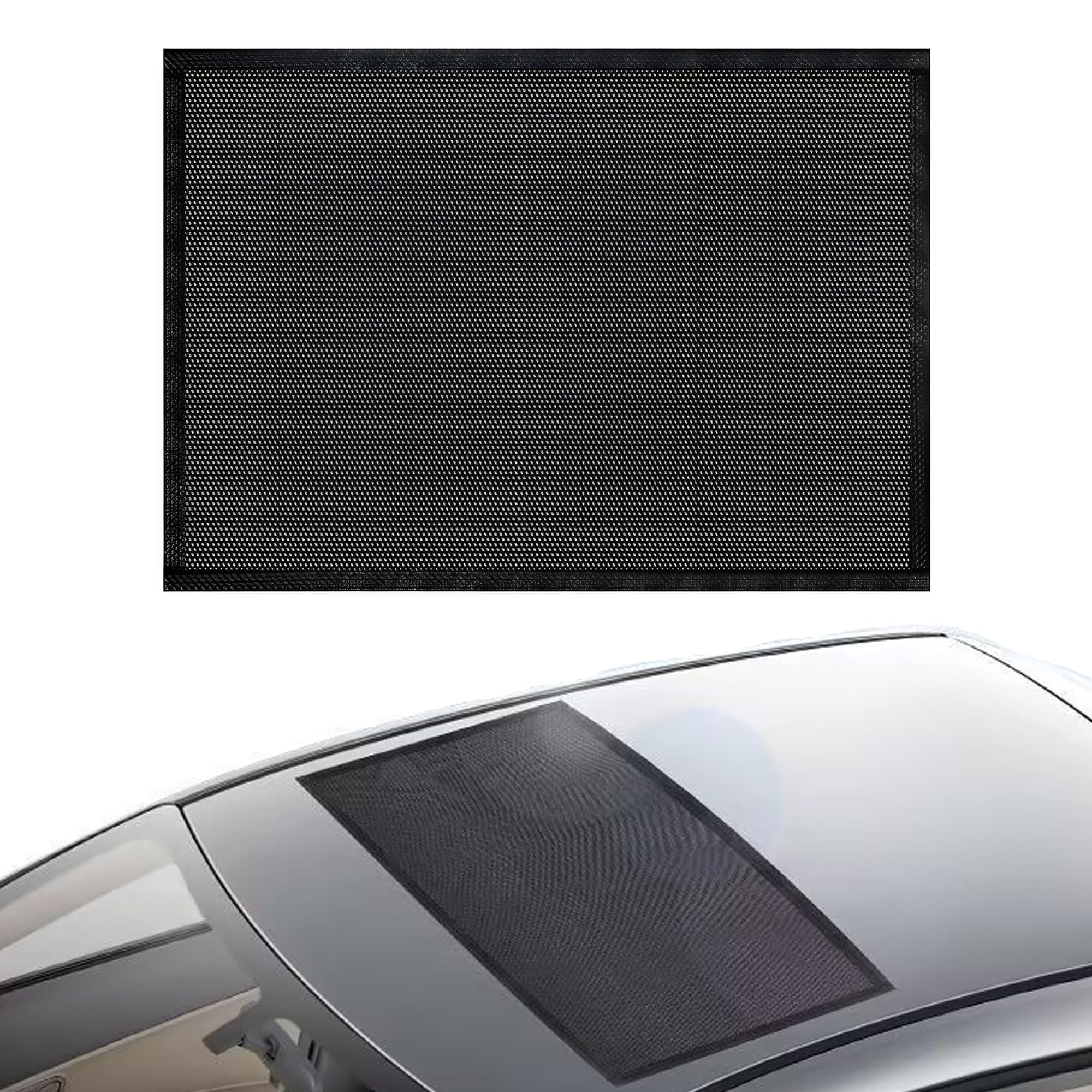 CHENNAN 1 Ensemble Anti-moustiques Voiture Toit ouvrant, Toit ouvrant de Voiture Filet Anti-Soleil avec aimants Doux, Store Toit Ouvrant Transpirable et Aimanté, Accessoire Auto, 90 x 65 cm (S)