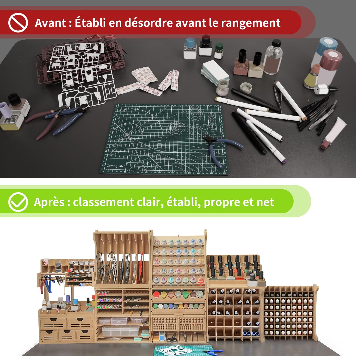Rack de rangement d'outils pour kit de modélisme en plastique, tiroir de rangement d'outils de modélisme et de pièces pour hobby, pour les outils Tamiya Gundam, GK2