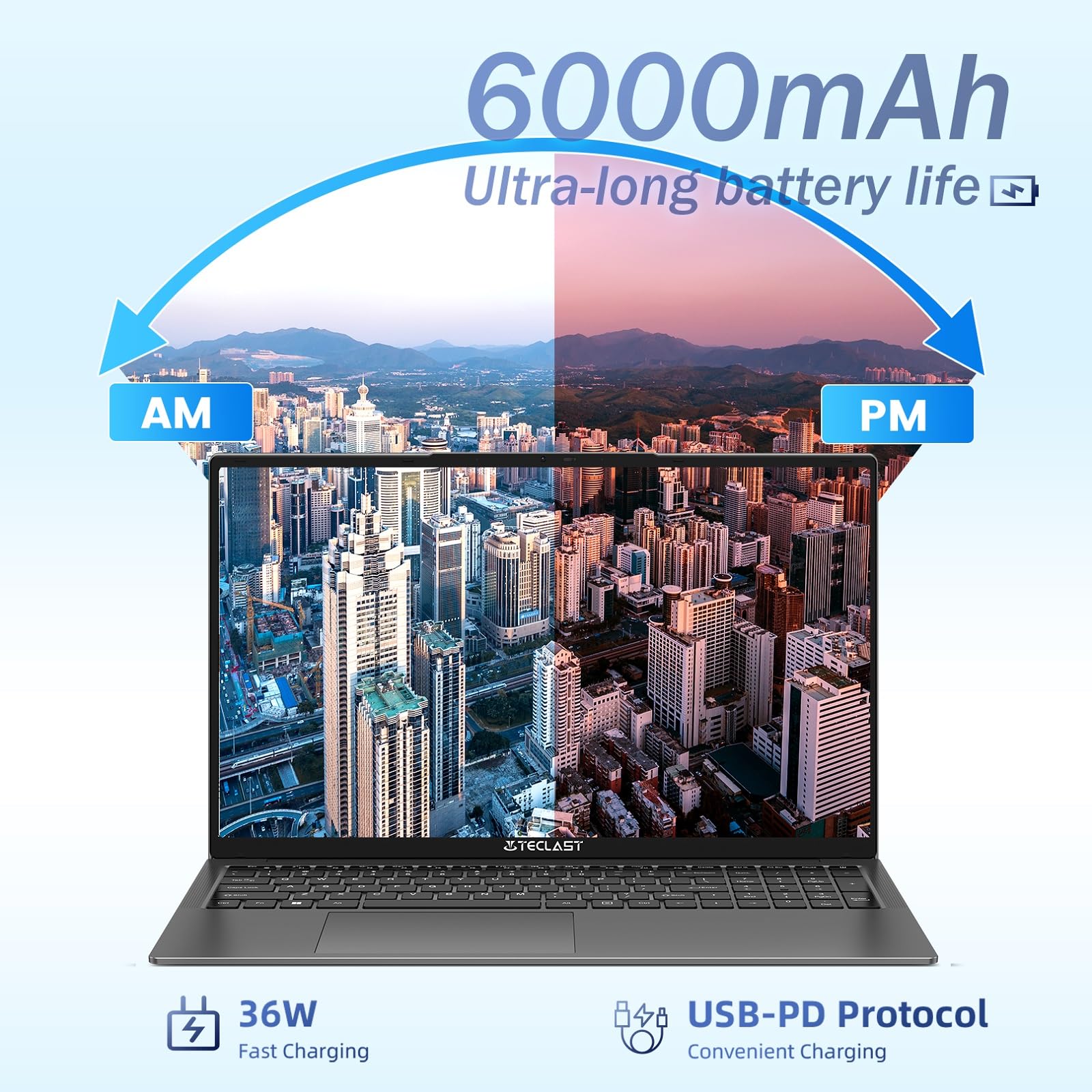 TECLAST PC Portatile 17.3 Pollici, 16GB RAM 512GB SSD Notebook, Intel N95 Computer Portatile, 2.4/5.0G WiFi, BT5, Webcam, Tastiera Backlit, Slot Antifurto per Laptop, Mouse Wireless Incluso