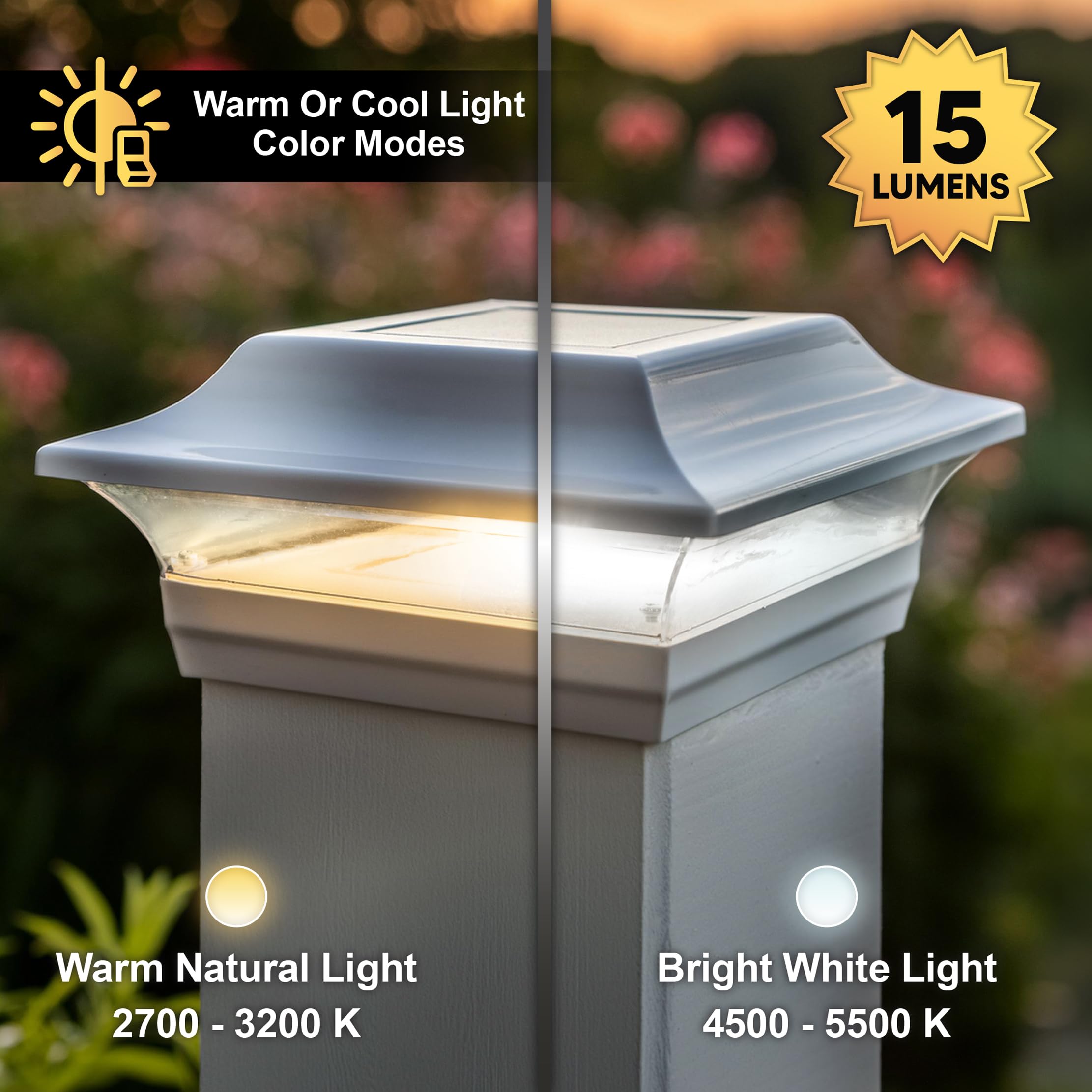 Classy Caps SL214W 5x5 Imperial Solar Post Cap - White – High