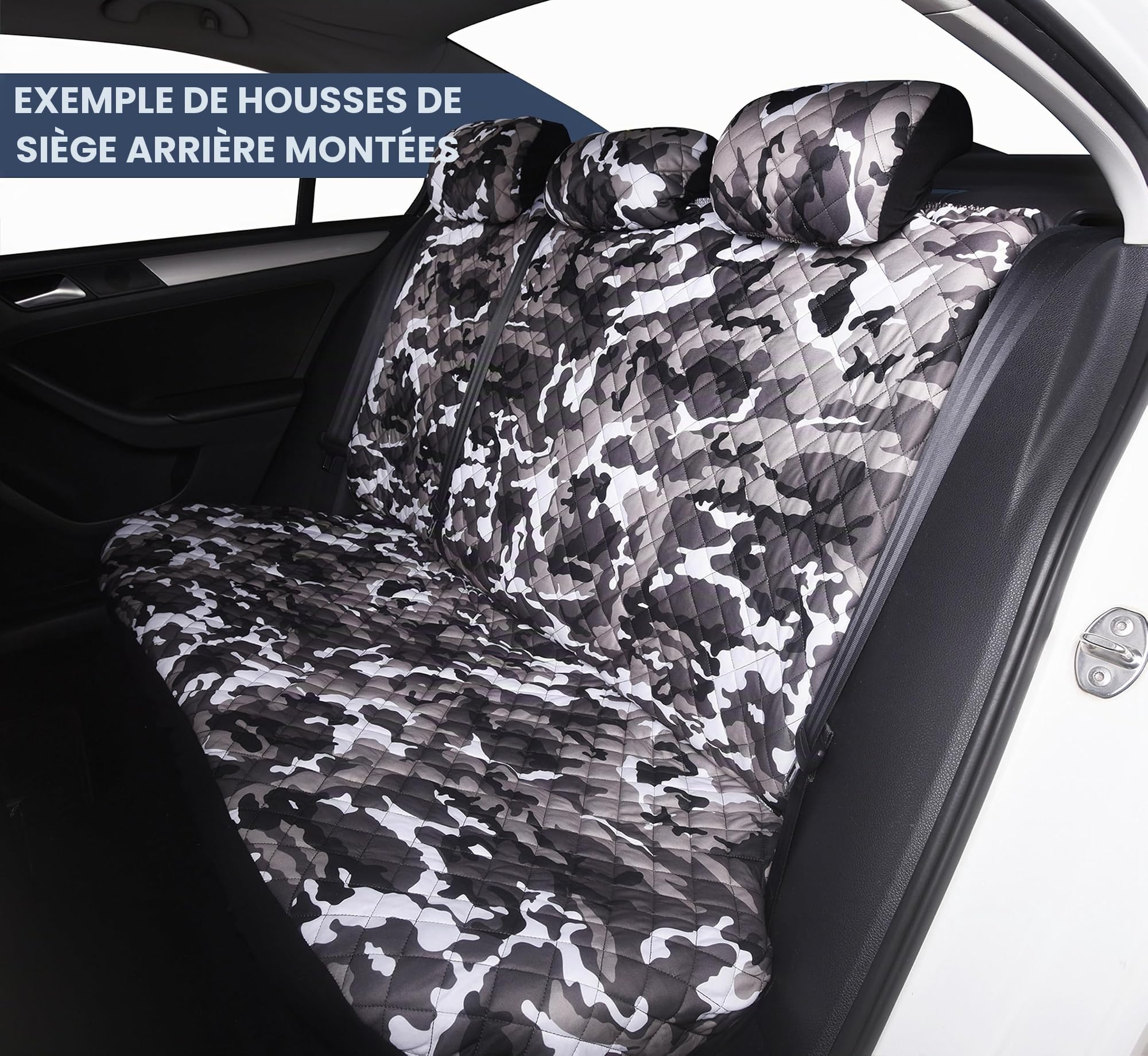 Auto Accessori Lupex A21 Housses de siège Auto universelles Avant et arrière (Ensemble Complet, Camouflage Vert)