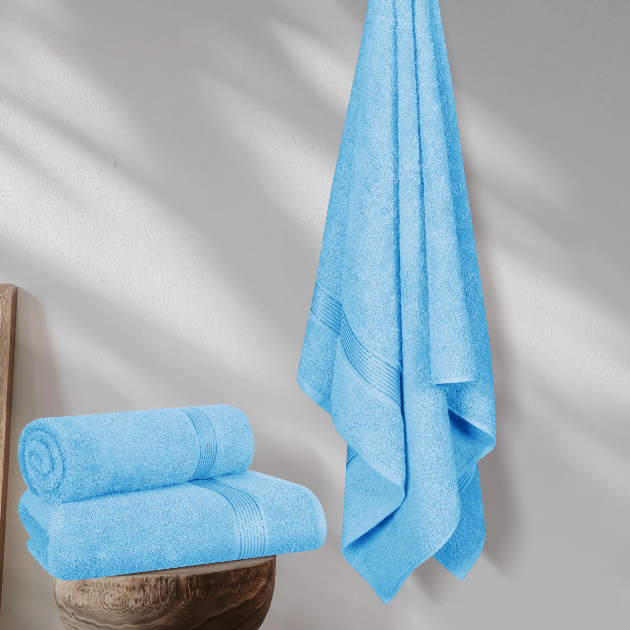 GLAMBURG Lot De 2 Serviettes De Bain XXL 70x140 Cm Bordeaux - Coton Ultra Absorbant, Doux Et Compact