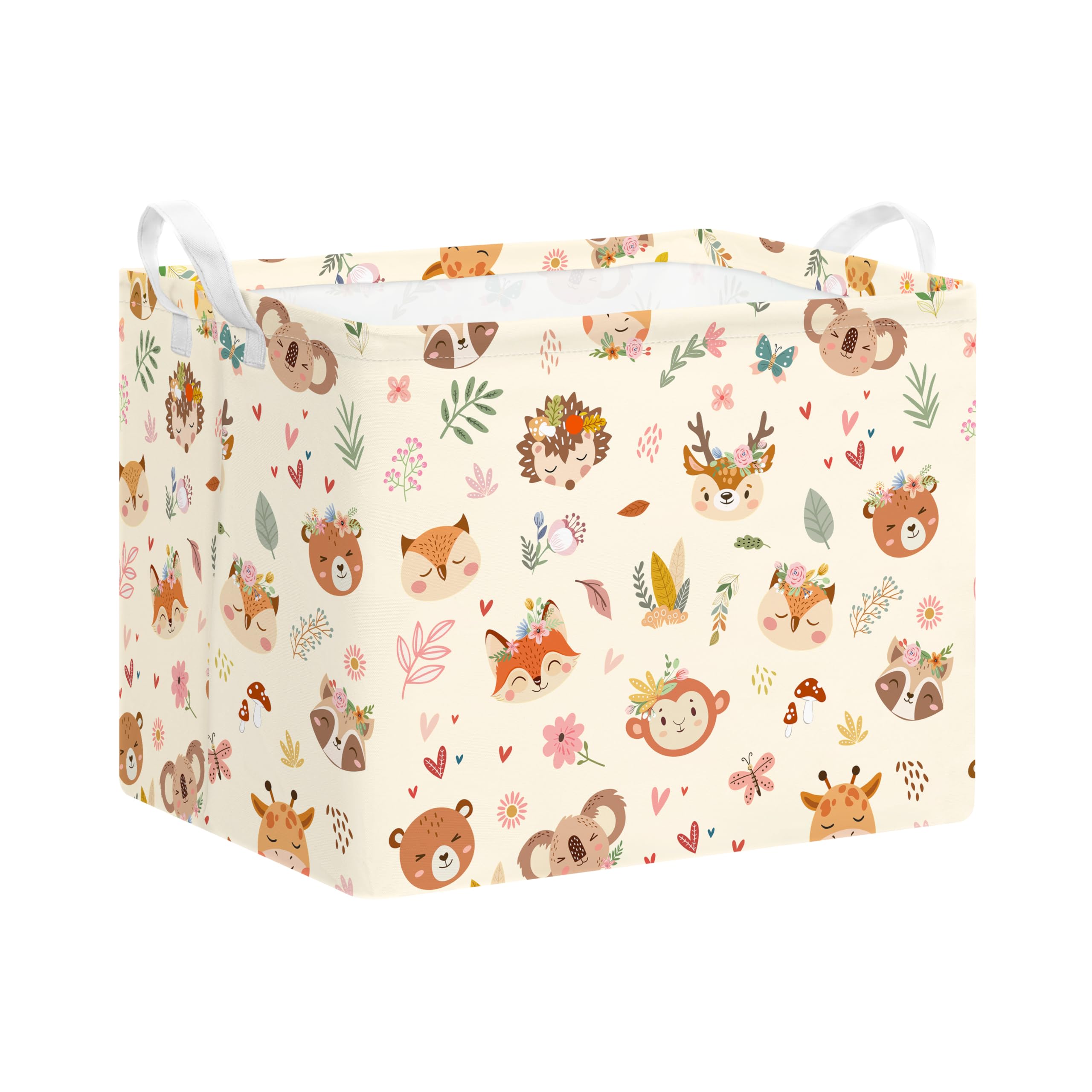Kids Laundry Hamper with Handles,Collapsible Children Storage Basket for Clothes Books,Waterproof Storage Box for Bedroom Living Room Bathroom,40x30x30cm,Boho Animal