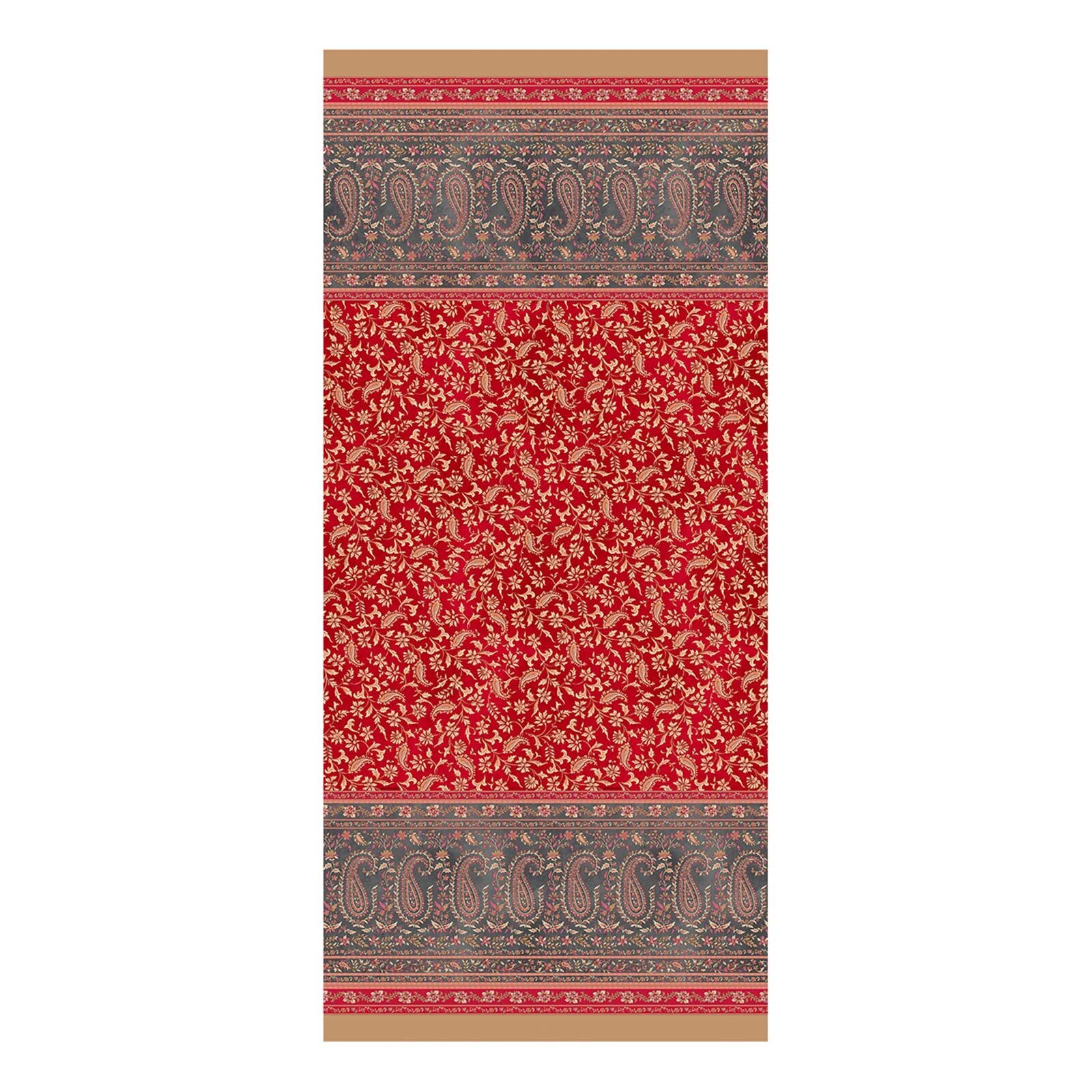 Bassetti Foulard Como R1 en satin de coton mako rouge drap de décoration italien haut de gamme