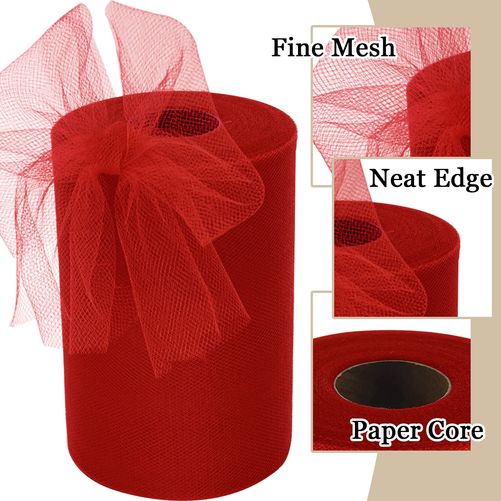 Ableme Deco Tulle Fabric Roll Inches x 100 Yards (15cm x 91m