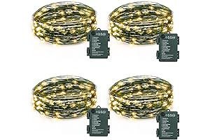 4-Pack Fairy Lights: Battery Operated, 16.4 Ft 50 LED Starry Fairy Lights with Auto Timer