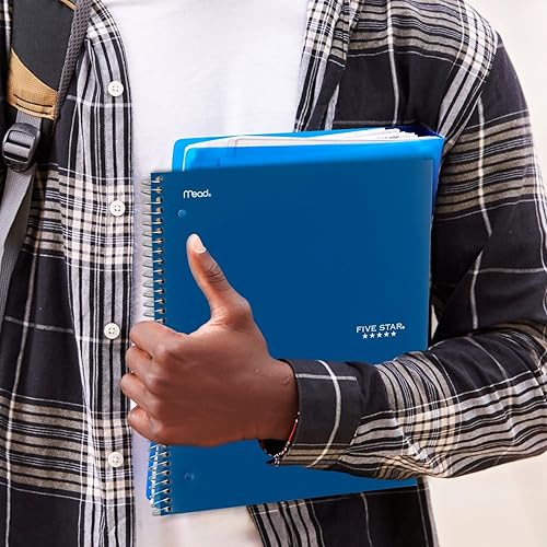 Vista 32 de Cuaderno en espiral de cinco estrellas, 5 puntos, rayado en el colegio, 200 hojas, 11.0 x 8.5 pulgadas individual Negro