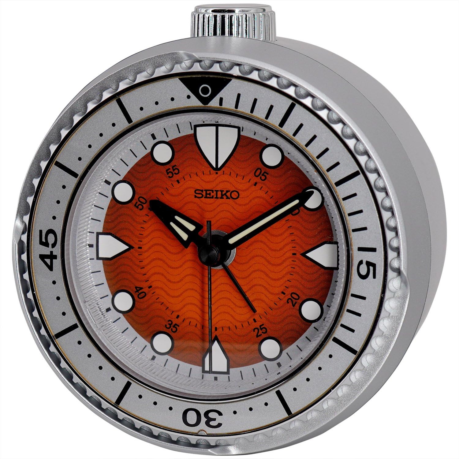 Seiko Clock Alarm Clock Silver-Orange