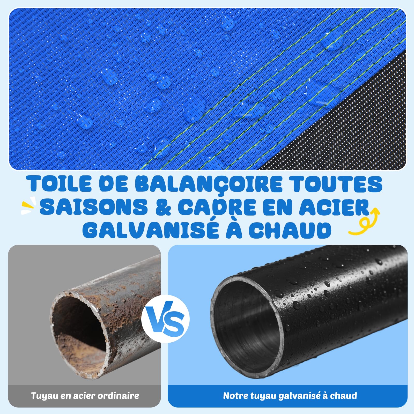 Trekassy balancoire nid d'oiseau, 152CM 326KG Balancoire Extérieur Enfant avec 2 Pièces Sangles De 3 Mètres, balancoire Ronde Suspendue Imperméable pour Plus d'enfants, Adultes