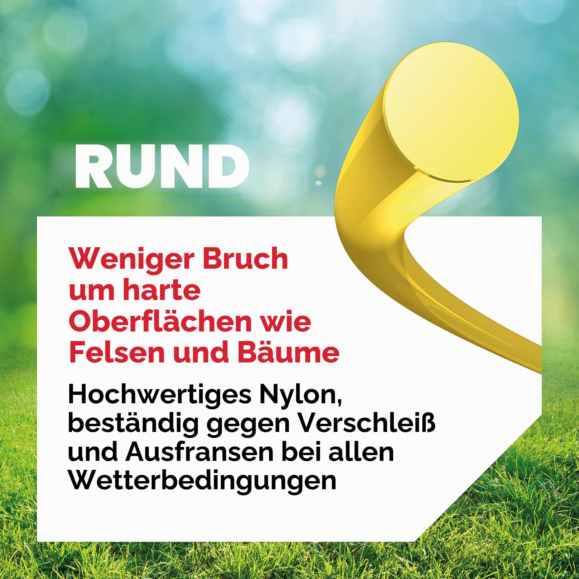 Oregon Runder Mähfaden 4 mm, Gelb, Für hohes Gras, Unkraut, Rasen und dichte Vegetation, Strapazierfähiger Profi-Nylonfaden, Für die meisten Rasentrimmer, 4 mm x 95 m (69-388-Y)