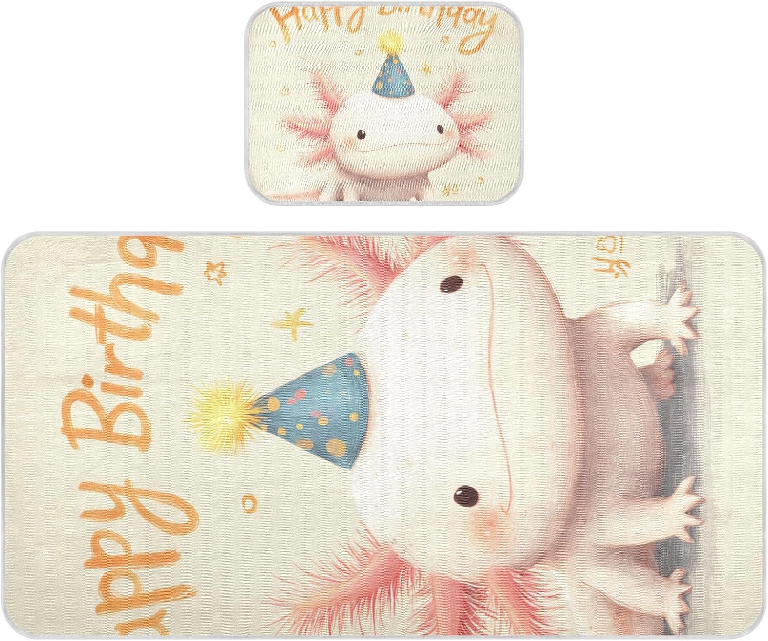 Happy Birthday Axolotl cooling baby mattress protector pads 28" x 52" absorbent pads washable waterproof for kids, adult