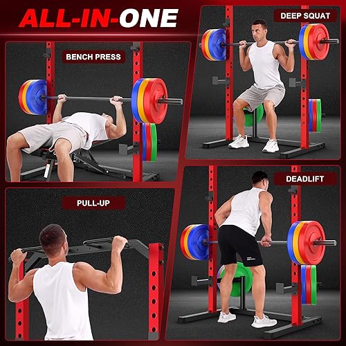 Miniatura 2 de OPPSDECOR Power Cage Power Rack, Multi-Functional Weight Cage with More Training Attachments, Heavy-Duty Construction Squat Rack for Home Gym