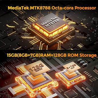 FOSSIBOT F101 Pro Rugged Phone Unlocked(2026), Dual Screen 10600mAh Battery 15GB+128GB/1TB Cell Phone, MTK 8788 Processor Android Smartphone, 5.45 FHD+24MP/IP68/IP69K/4GDual SIM/NFC (128GB-Orange)