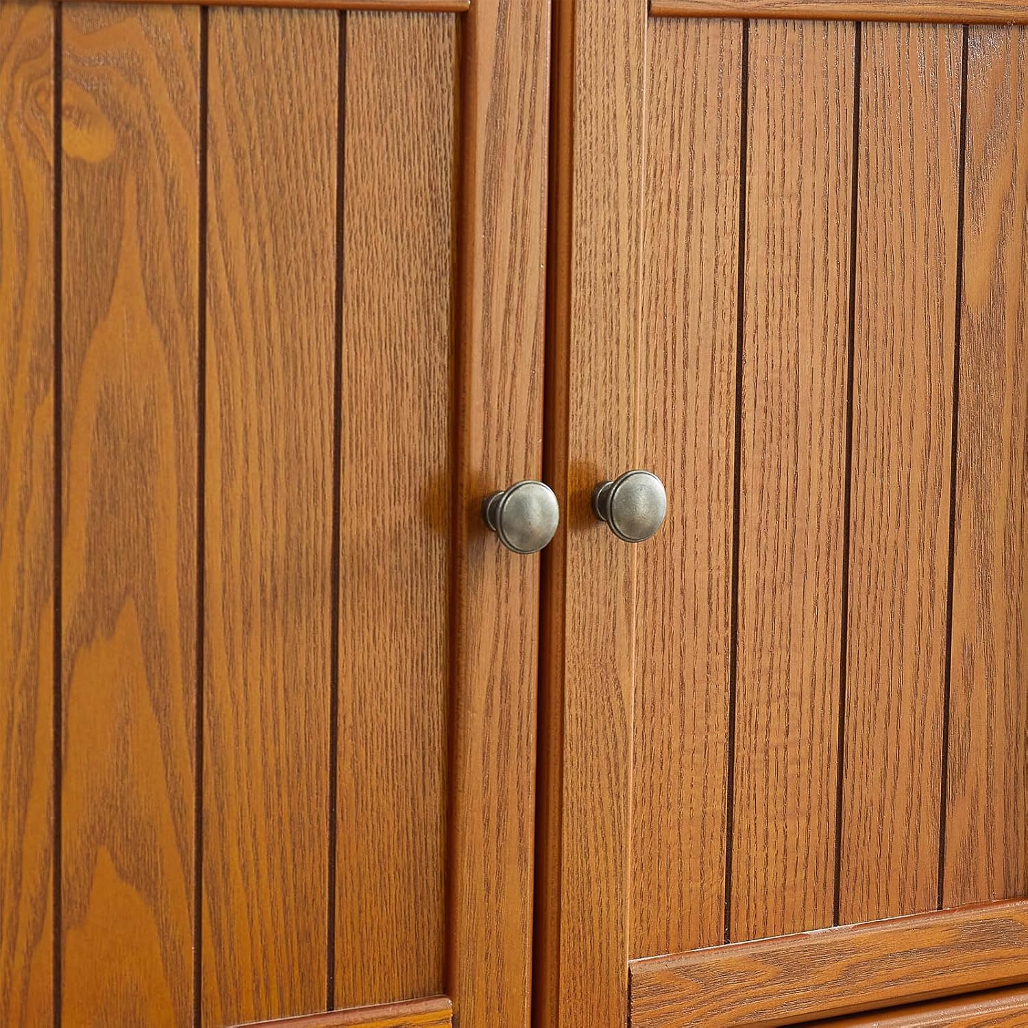 Anwick 72.4" Tall Kitchen Pantry, Farmhouse Storage Cabinet with 8 Doors and 4 Shelves, Farmhouse Pantry Cabinet for Kitchen,Dining Room,Living Room (Oak)