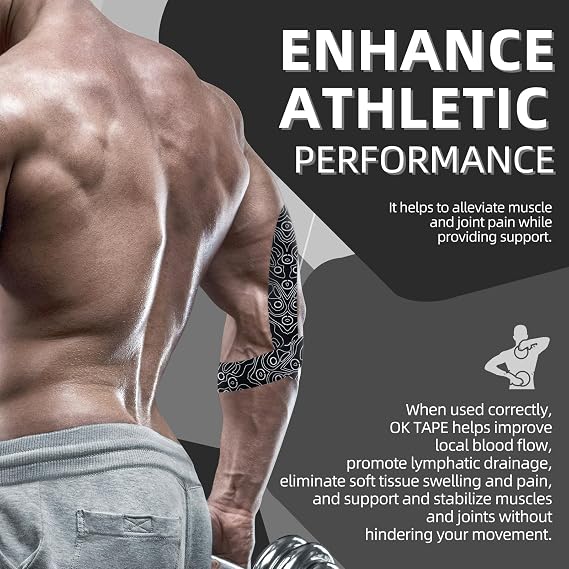 OK TAPE PRO Kinesiology Tape Bulk 103Feet, Water-Resistant Sports Tape