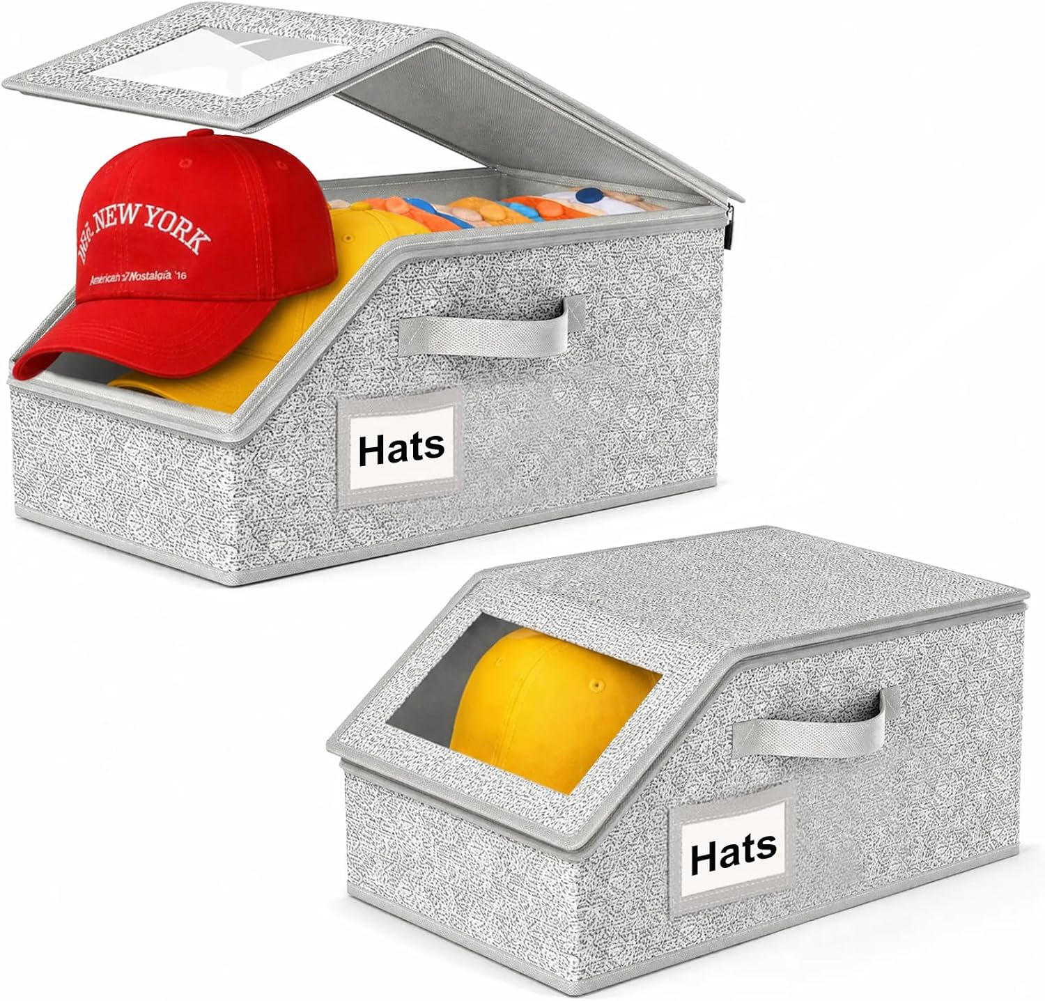 Baseball Hat Storage for Closet - 2 Pack, Hat Organizer for Baseball Caps