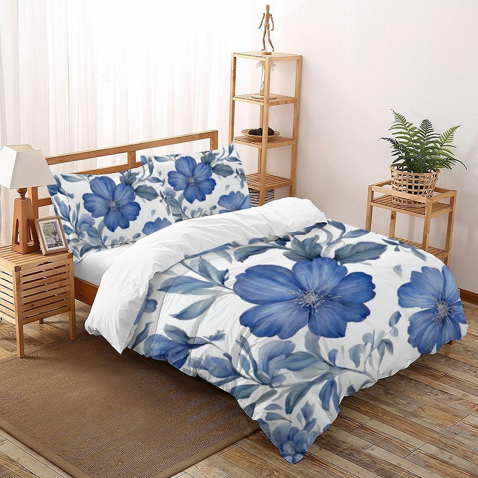 Housse de couette respirante 3 pièces 200x200cm parure de lit adulte avec fermeture éclair