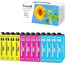 Yowell 12 x Colour Ink Cartridges Compatible with Expression Home XP-3105 XP-2100 XP-2105 XP-4100 XP-4105 Workforce WF-2830 WF-2810 WF-2835 WF-2850