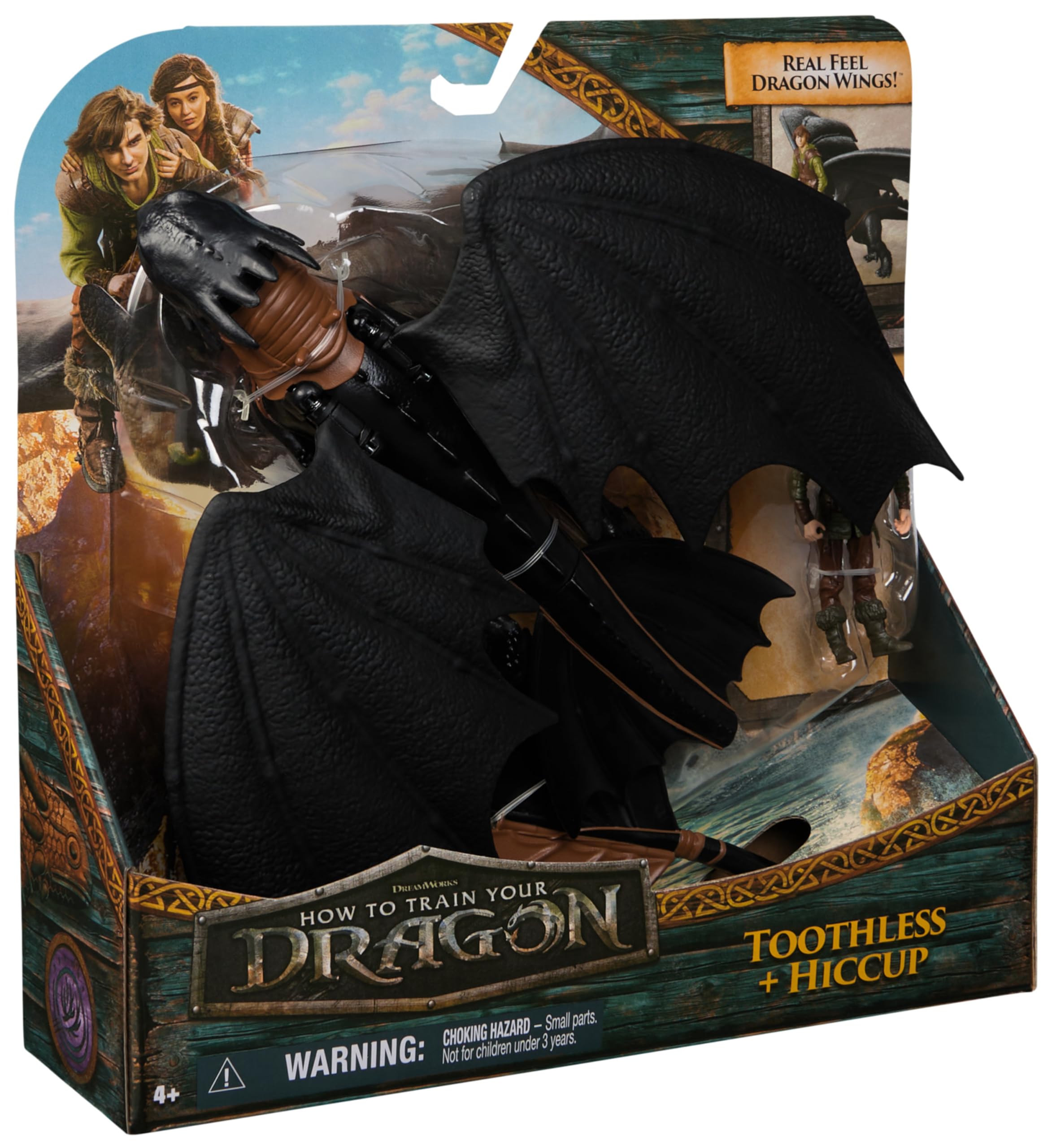 Dreamworks Dragons - Pack Figura Dragón y Vikingo: Desdentao y Hipo de Cómo Entrenar a Tu Dragón - Figuras de Acción Articuladas - 6074007 - Juguetes Niños 4 Años + - Regalo Niño 4 Años +