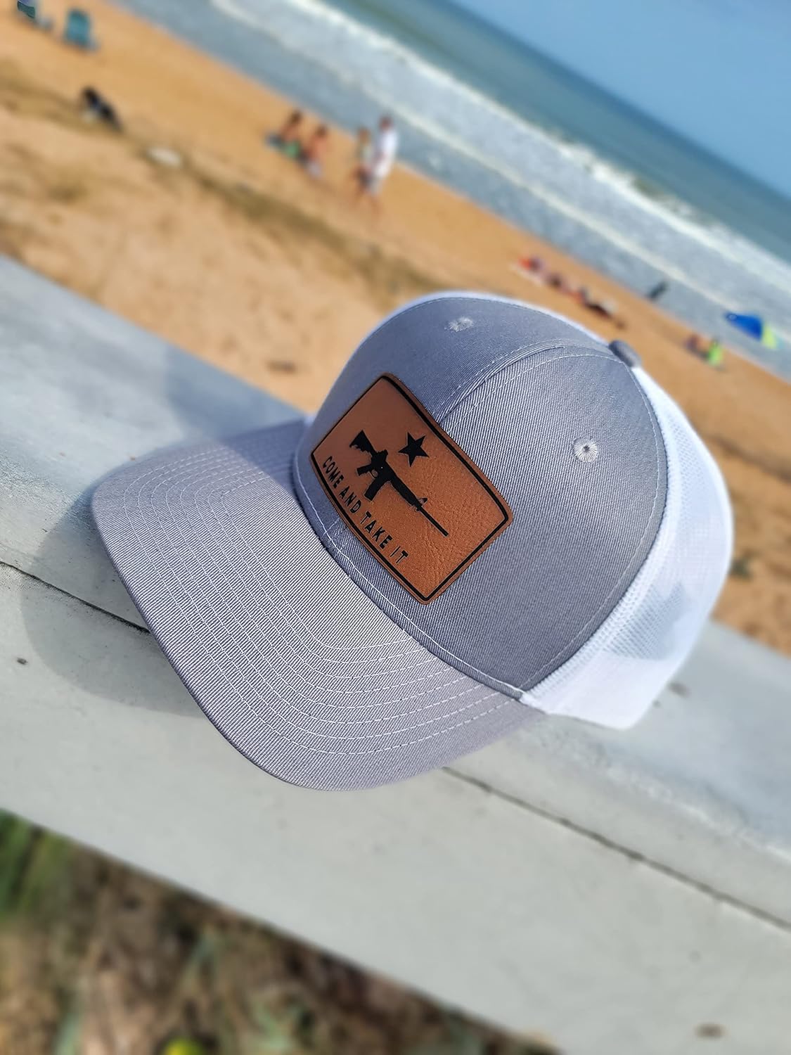 Come and Take It Lone Star Leather Patch Series Baseball Trucker Hat
