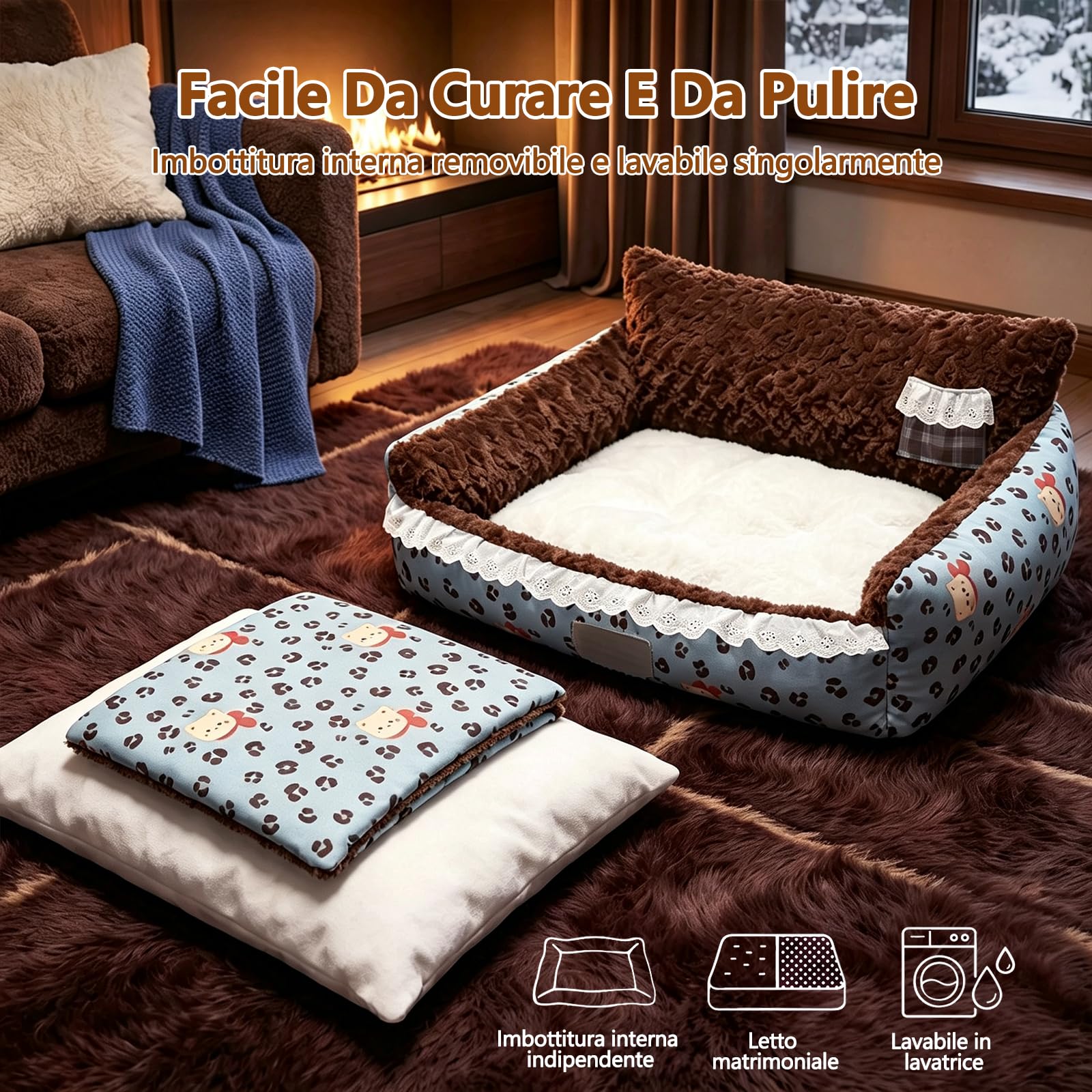 Galatée Cuccia Per Cani a Doppia Faccia(L, Stile Divano)