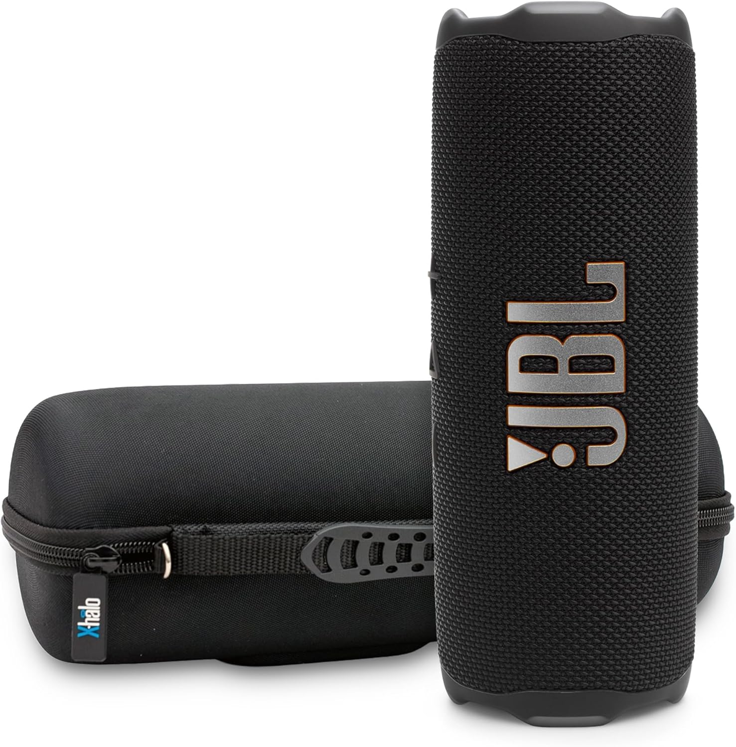 JBL FLIP 7 (Black) Waterproof Portable Speaker Bundle with X-Halo Hardcase (Black)