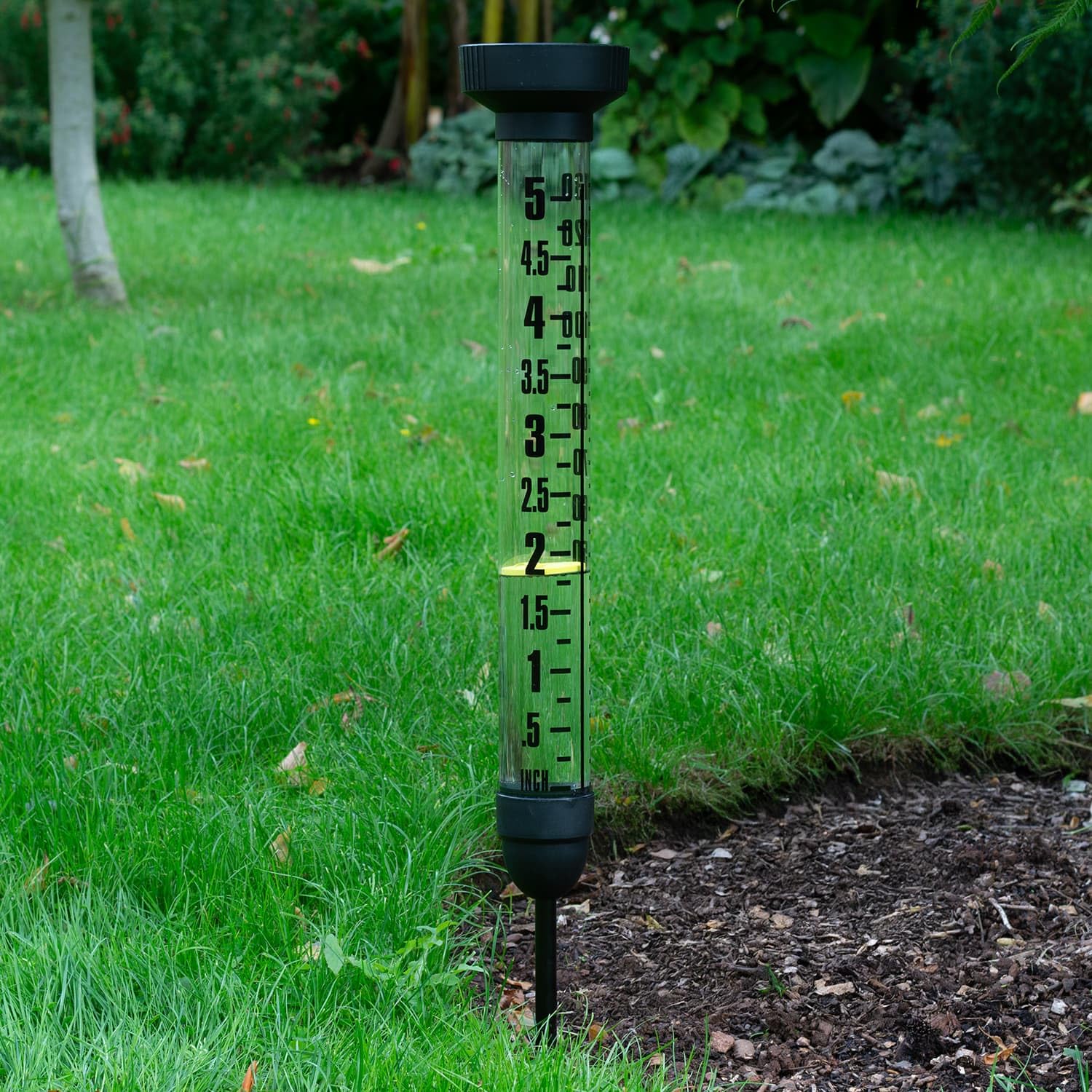 CKB LTD Pluviómetro con Pica para Exteriores – Medidor Extra Grande de Medición de Precipitaciones de Agua de Doble Escala con Estaca de Suelo para Césped, Jardín, Granjas y Campos de Golf, 100 cm de