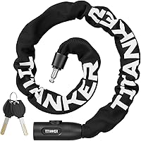 Titanker 3ft Heavy Duty Bike Chain Lock with Keys - 6mm Cut-Resistant Steel Anti-Theft for Bikes, Motorcycles, Gates