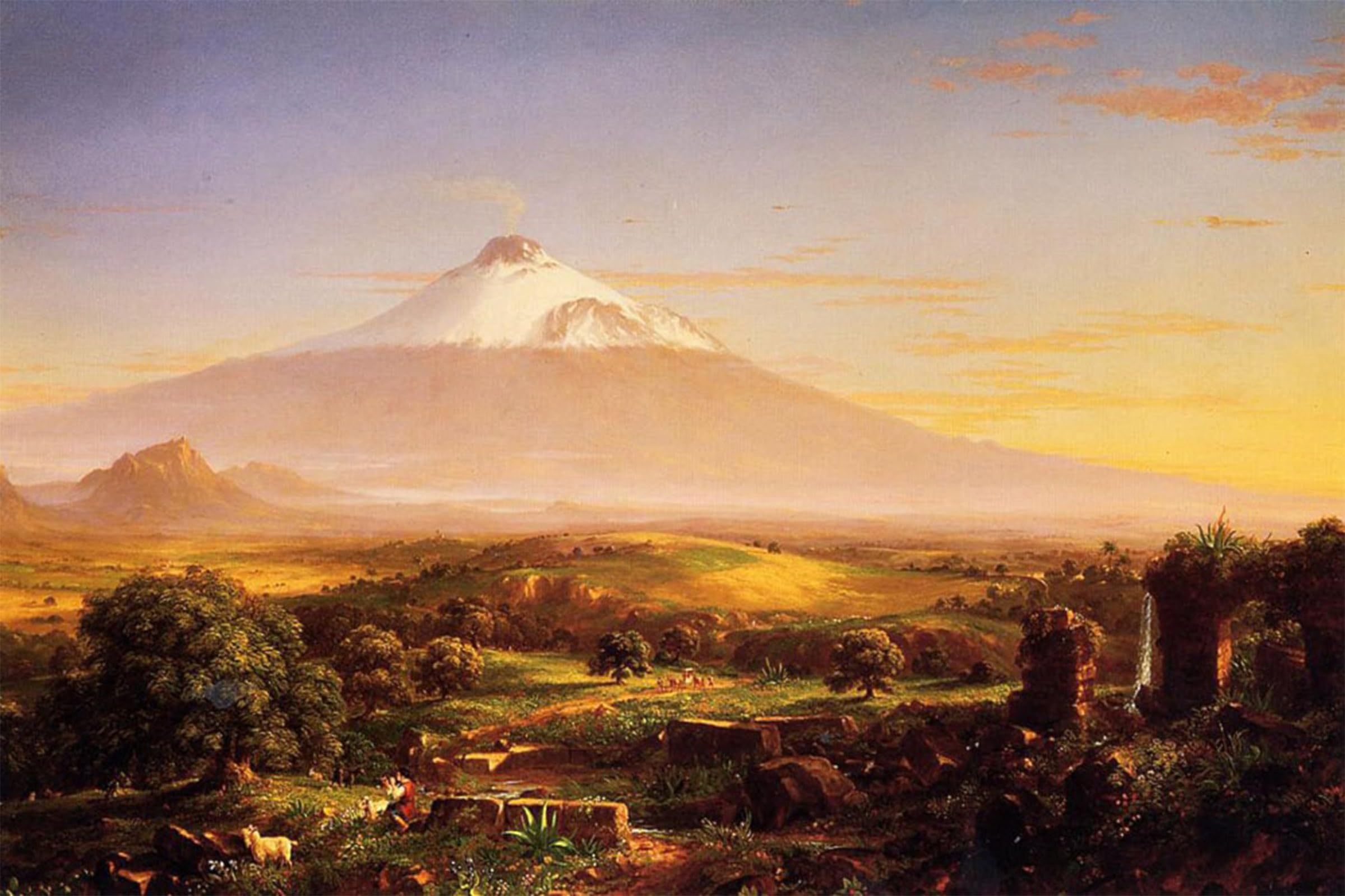 ARTXLXXBN Famous Print Painting Colorful Art Print Mount Etna by Thomas Cole Canvas Art Decorations for Home Decor 60x90cm