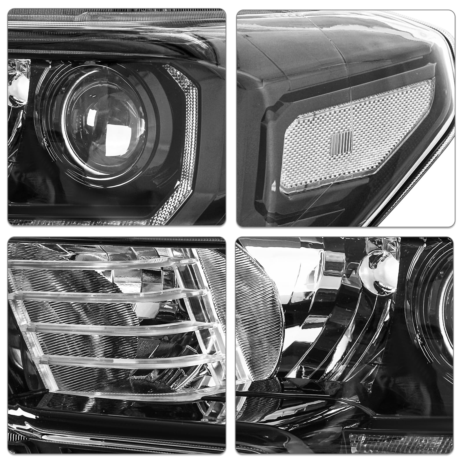 WEELMOTO Pair Headlights For 2016-2022 Toyota Tacoma W/ LED WEELMOTO Pair Headlights For 2016-2022 Toyota Tacoma W/ LED