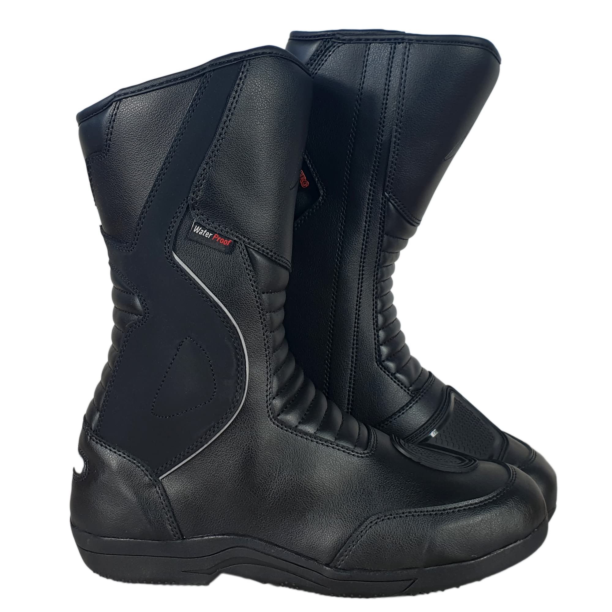 Bohmberg Viatos Bottes de moto Touring pour hommes, chaussures de motard robustes en cuir véritable