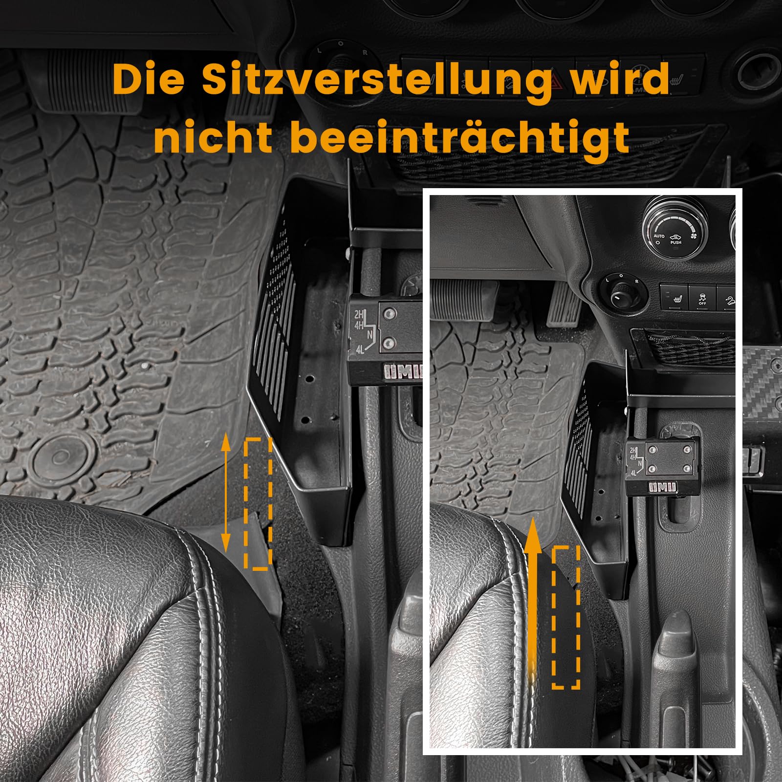 Metall-Organizer für die Schalthebelkonsole für Jeep Wrangler JK JKU 2011–2018, Aufbewahrungsbox für den Schalthebel, Hängebox für die Mittelkonsole, Münzaufbewahrungsbox für das Getriebefach