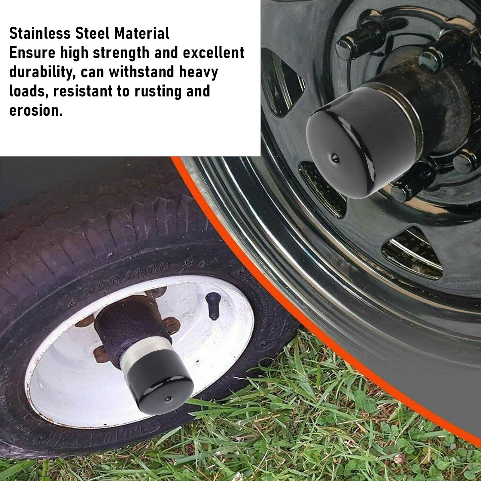 Jiawu 4Pcs 1.98 Inch Diameter Stainless Steel Bearing Protectors, Boat Trailer Wheel Bearing Hub Protector with Dust Cover, Enhanced Guard Wheel Hub Bearing Center Caps Protector