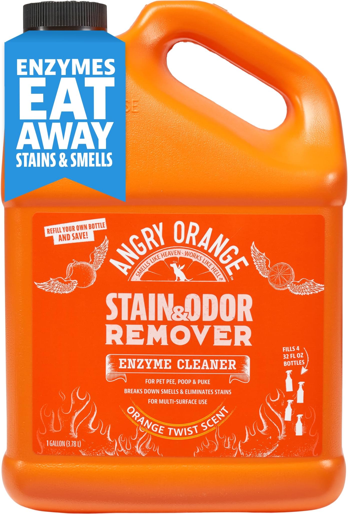 ANGRY ORANGE Stain Remover - Enzyme Pet Cleaner, Urine Destroyer for Dogs and Cats, Citrus Spray Cleaning Solution, Puppy Supplies, 400ml