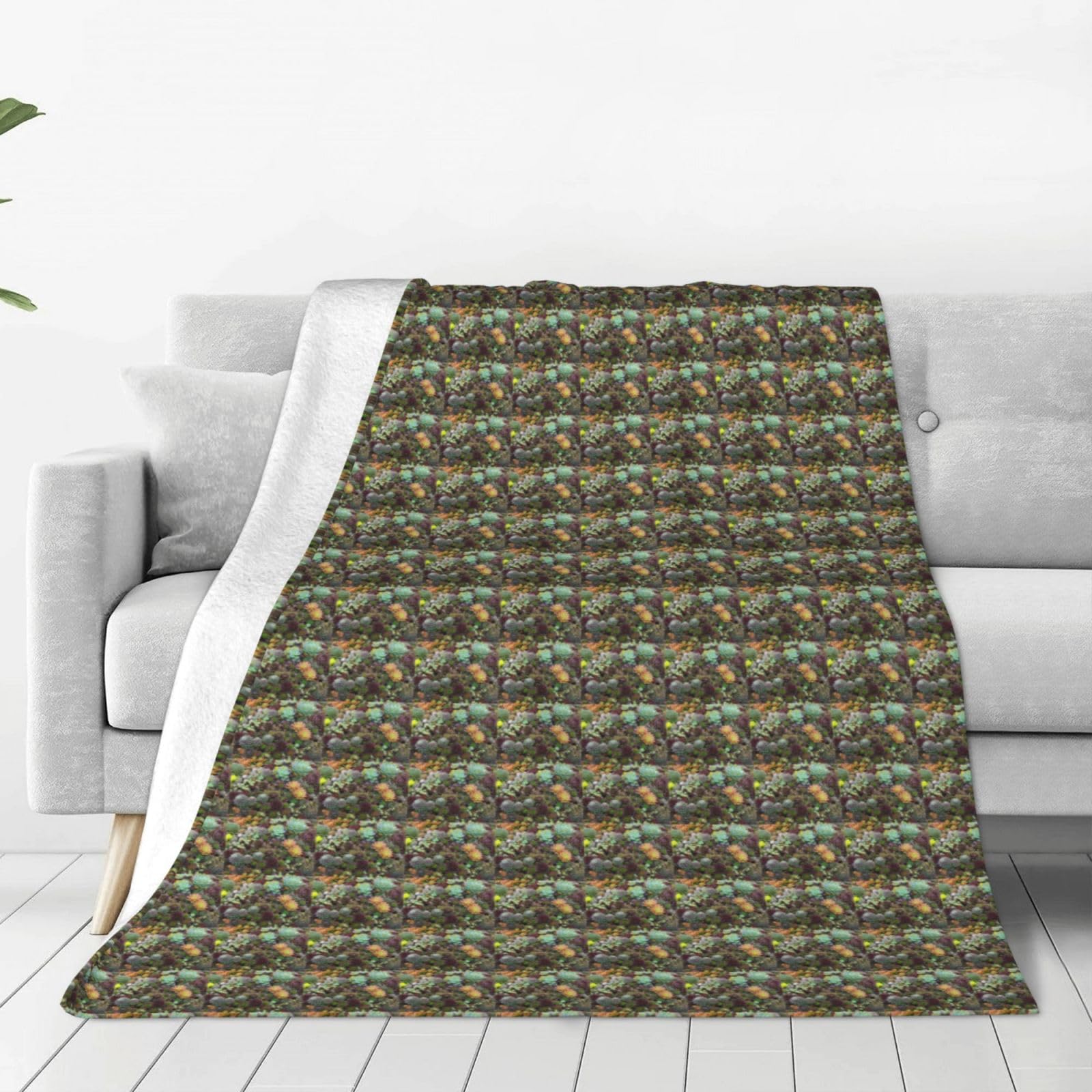 Plaid succulent en flanelle pour cocooning sur canapé et décoration salon