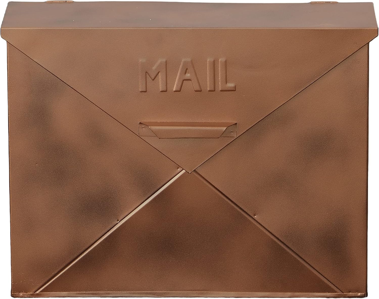Copper Finish Envelope Shaped Wall Mount Mailbox