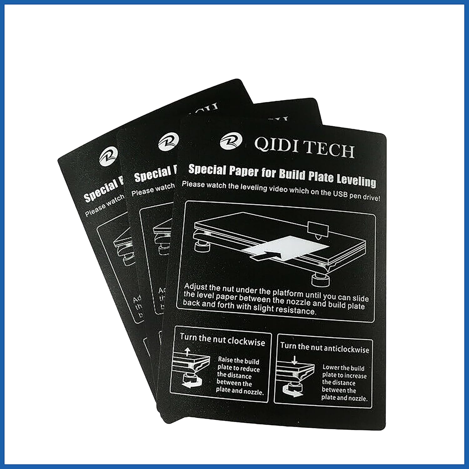 QIDI TECHNOLOGY Leveling Papers QIDI 3D Printer (3pcs