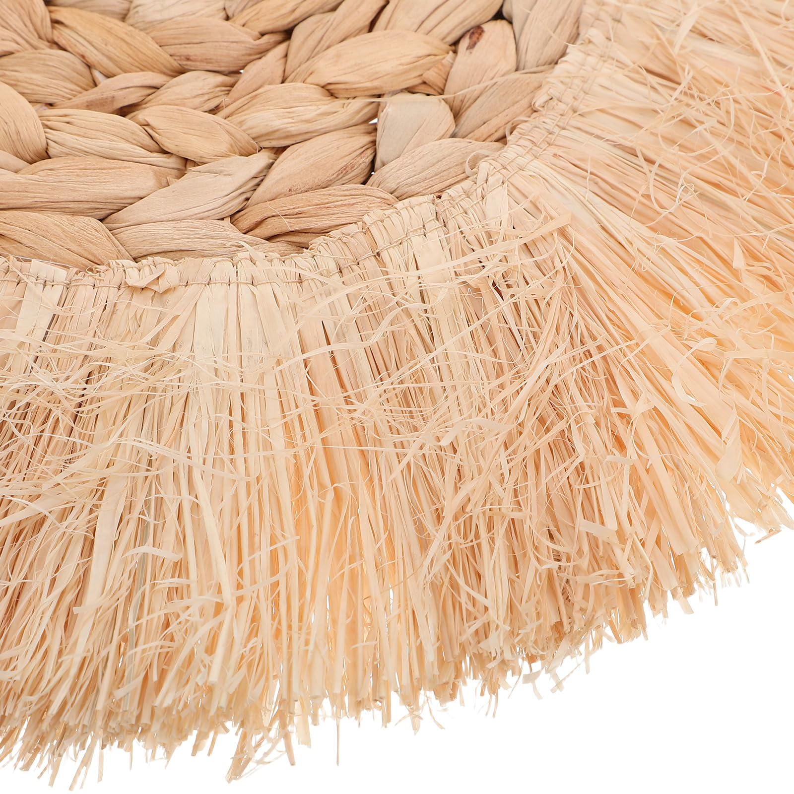CIMAXIC 7-częściowe boho-ozdobne kosze ścienne, okrągłe, płaskie, ręcznie tkane, wisząca dekoracja w stylu wiejskim, z frędzlami makramy - dekoracyjna gobelinowa dekoracja stołu weselnego w sypialni