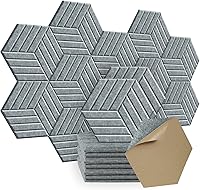 Vista 8 de Paquete de 12 paneles acústicos autoadhesivos, 14" X 12" X 0.4" acolchado de alta densidad a prueba de sonido, aislamiento hexagonal a prueba