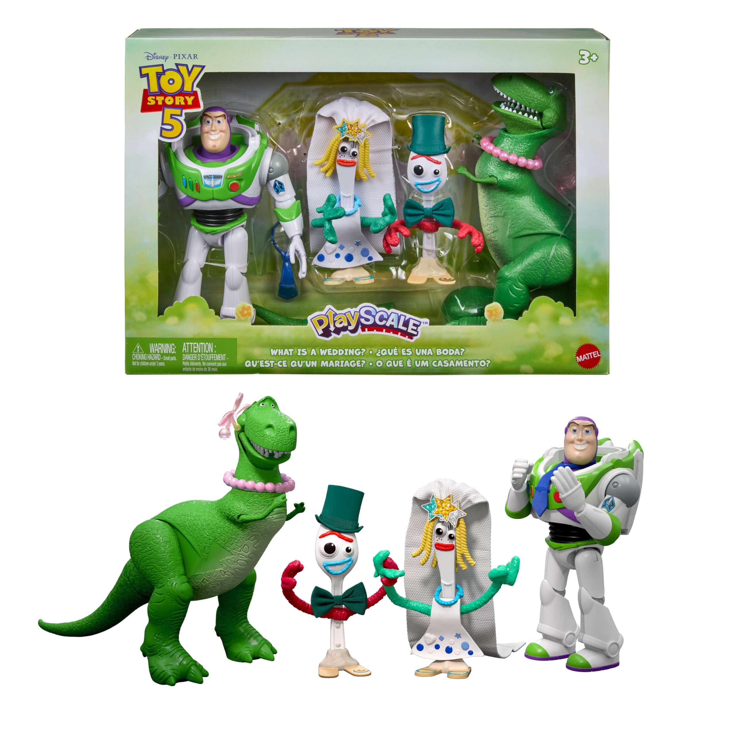 Mattel Disney and Pixar Toy Story 5 What is a Wedding? 4 Figure Pack with Accessories, ​Playscale Story Pack