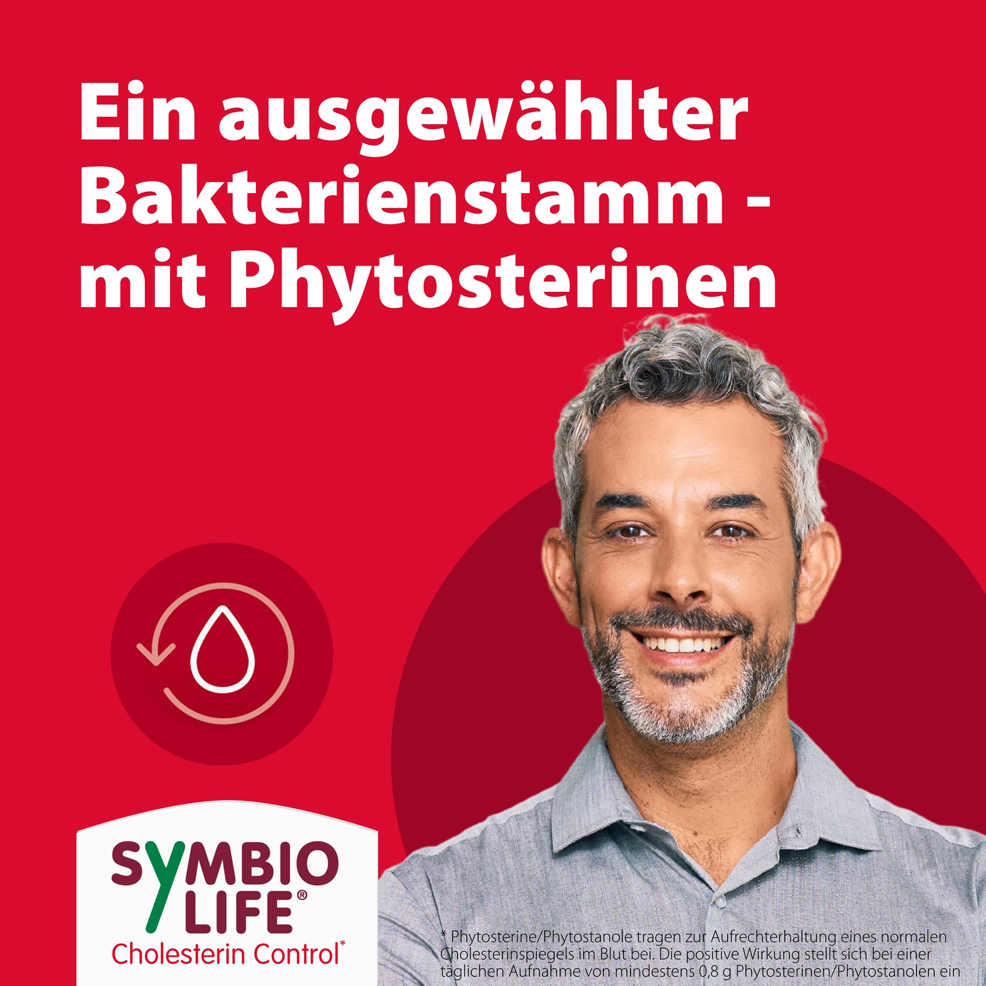 SymbioLife Cholesterin Control*, 80 Tabletten: Nahrungsergänzungsmittel mit Lactobacillus Plantarum und Phytosterinen, Aufrechterhaltung eines normalen Cholesterinspiegels, Vegan