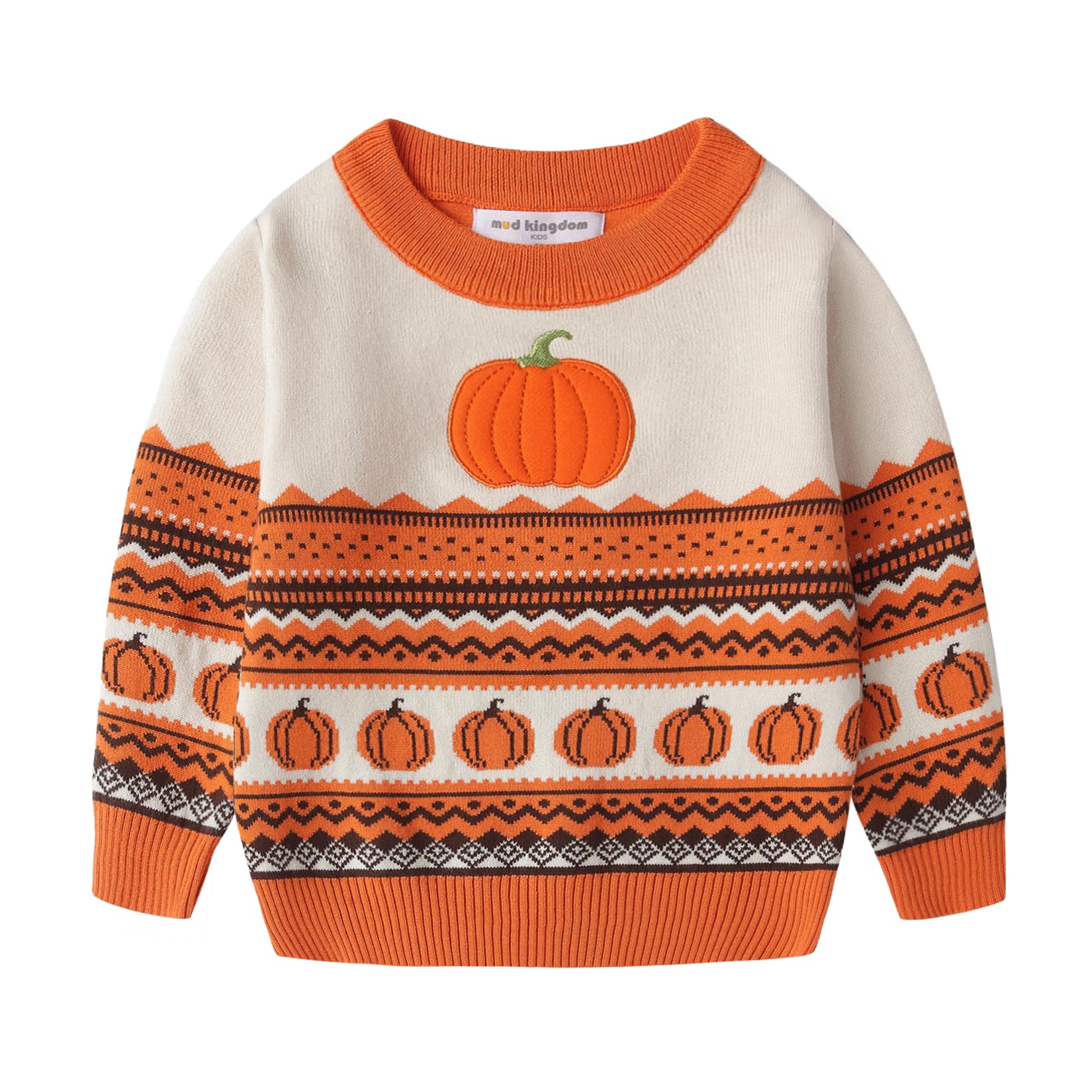 Suéter de punto para niños con cuello redondo manga larga Mud Kingdom 7