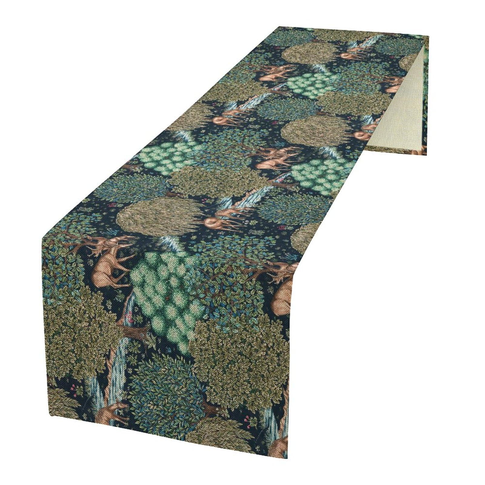 William Morris Original Design Green Table Runner Vintage Flowers Table Runner for Dining Table Decor 13 x 108 Inch โ image 1