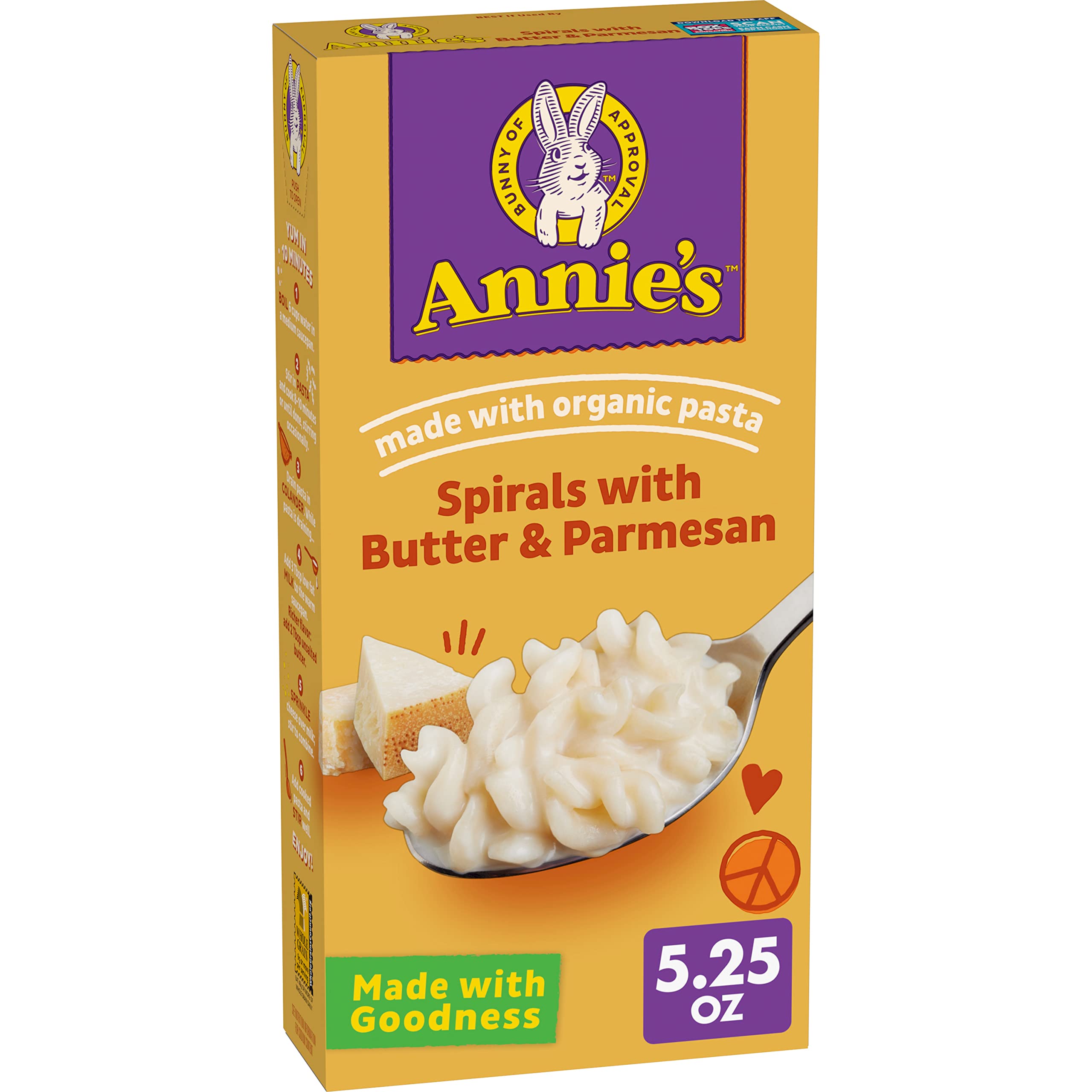 Annie’s Butter and Parmesan Spirals Macaroni & Cheese Dinner with Organic Pasta, 5.25 OZ