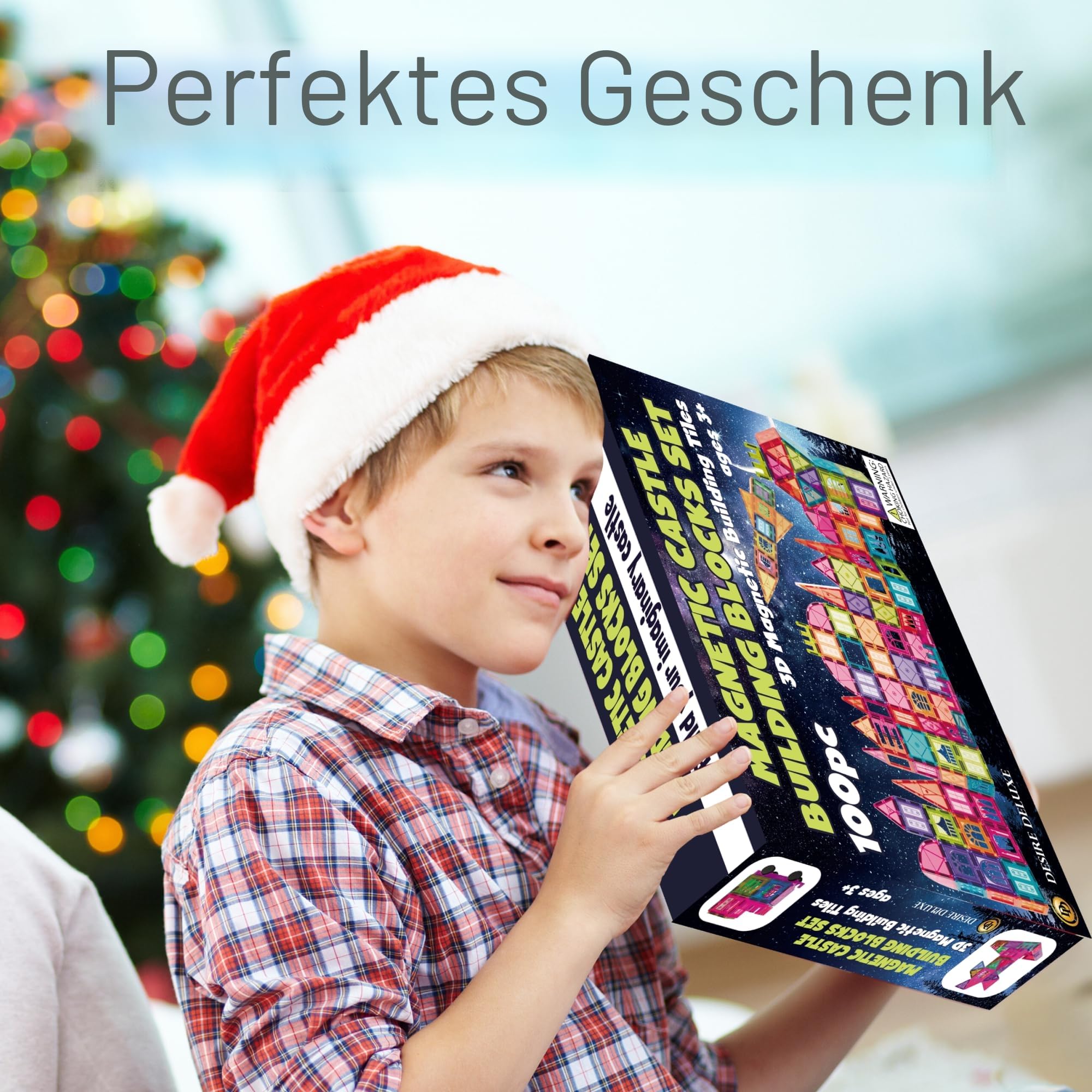 Desire Deluxe Magnetische Fliesen Bausteine Set Spielzeug für Mädchen & Jungen ab 3 Jahren – Pädagogisches Magnet-STEM-Lern-Konstruktionsspielzeug Vorschule Gehirnentwicklungsspielzeug für Kinder