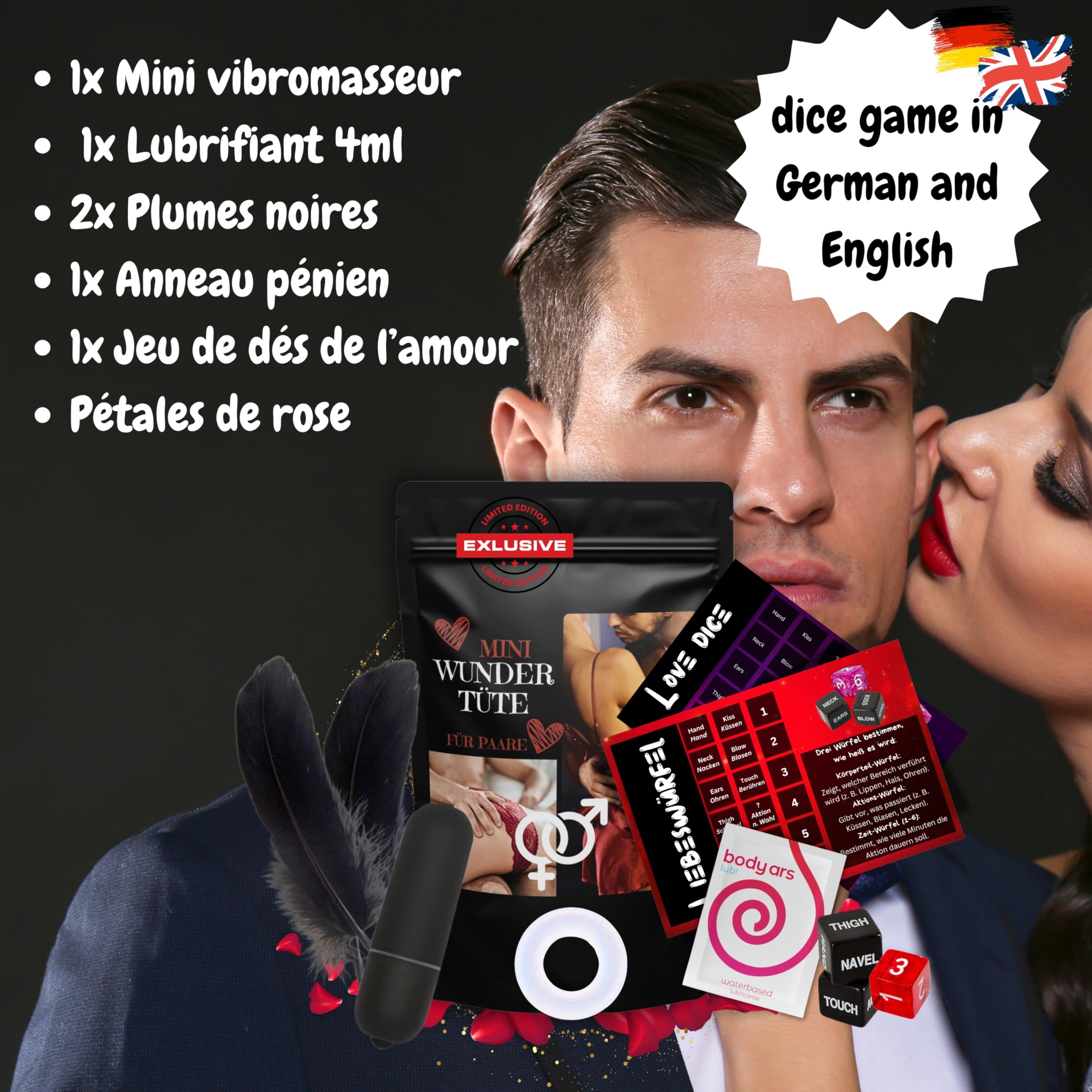 Pochette surprise pour elle et lui - Mini kit érotique en édition limitée - Pour adultes - Boîte surprise pour couples - Jouet sexuel pour hommes et femmes - Semainier sexy