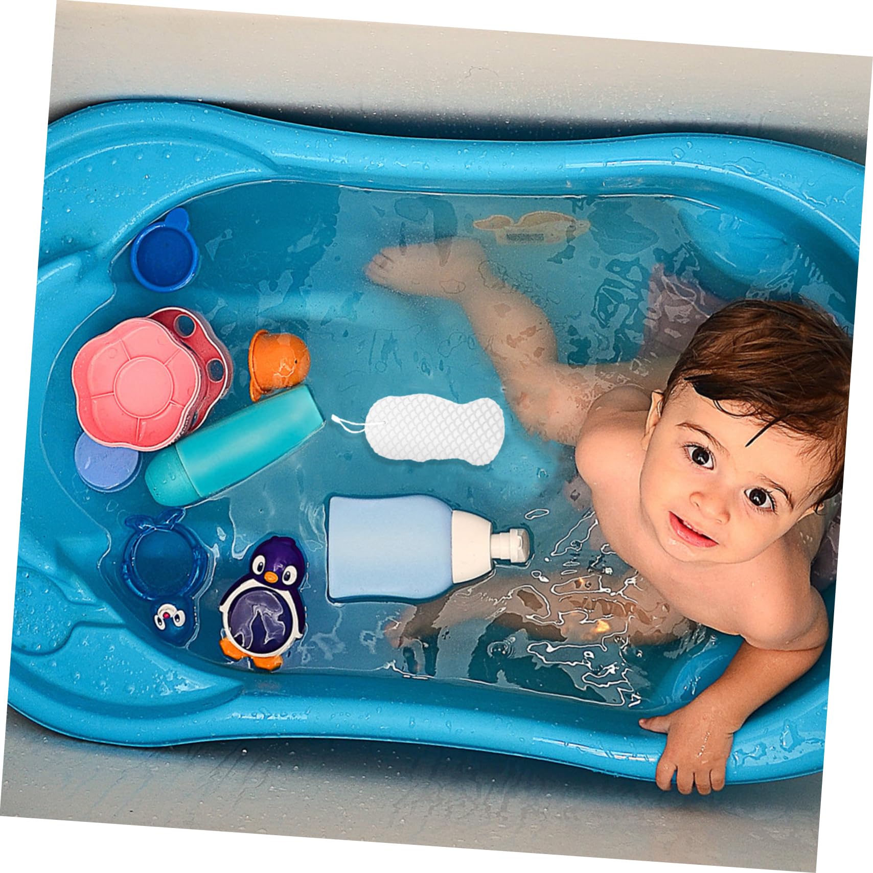 2Pcs Bath Sponge Gentle Bath Scrubber Soft and Comfortable Bathing Supplies for Smooth Skin for Newborns and Creamy