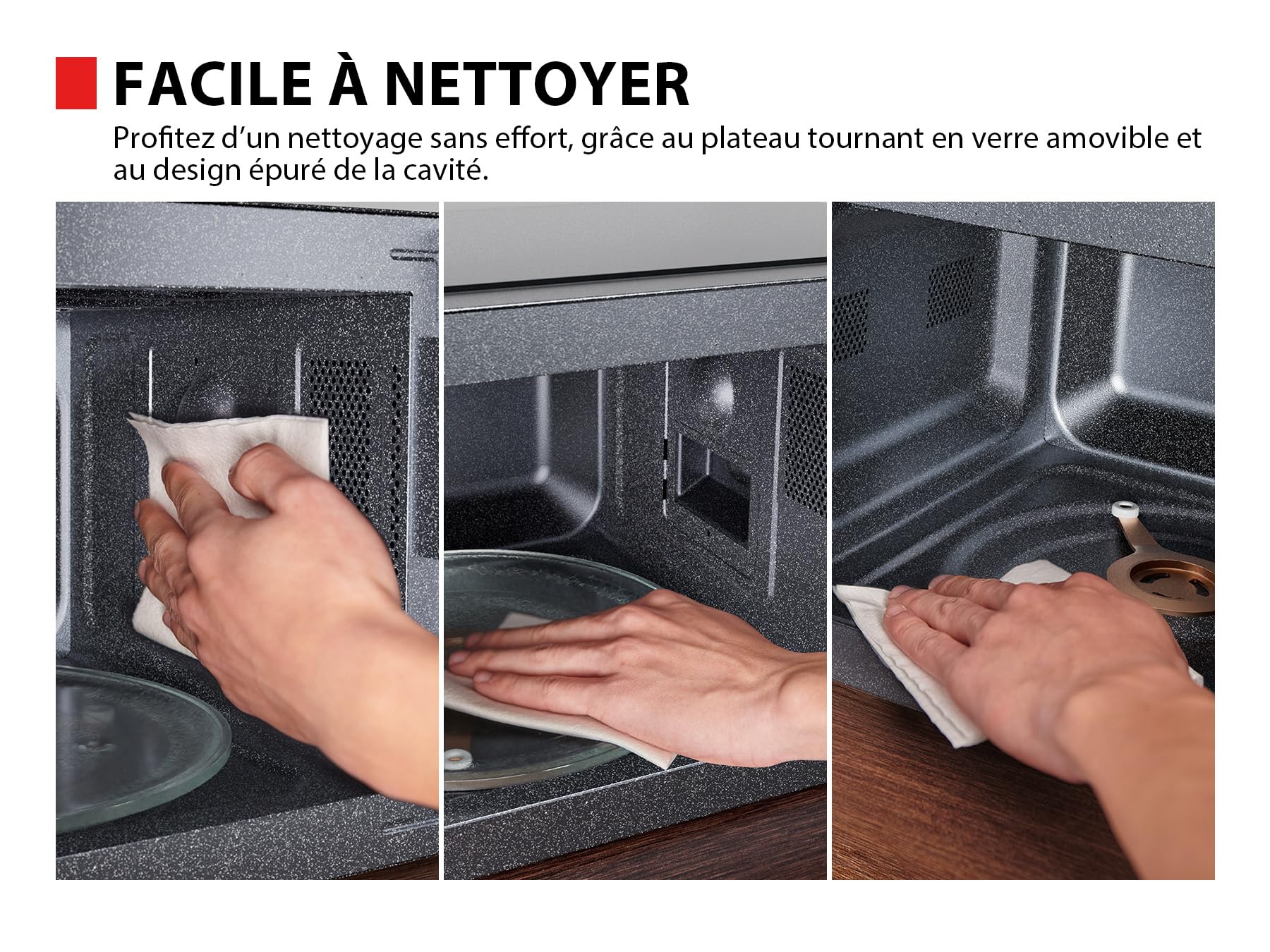 Toshiba Four micro-ondes Posable MW3-EG23PE(BK) avec grill, 23 L, 800 W, grill 1000 W,10 niveaux de puissance, fonction Chef Defrost, menu automatique, facile à nettoyer, noire