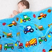Vista 15 de Lukeight Manta de Excavadora para Niños Pequeños Regalos para Niños y Niñas, Manta de Tractor de Felpa para Niños, Manta Gruesa y Cálida para Niños