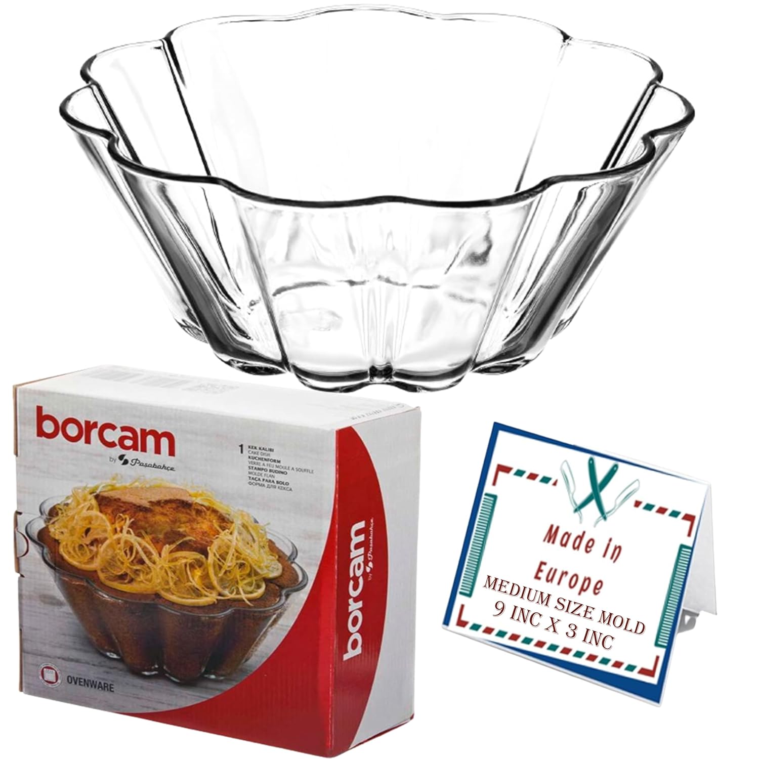 Buy Frezya Clear Glass Fluted Bundt Pan, Heat, Cold, and Shock Proof
